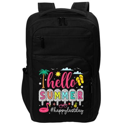 Retro Hello Summer Happy Last Day Of School Teacher Student Impact Tech Backpack