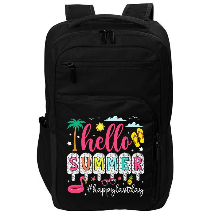 Retro Hello Summer Happy Last Day Of School Teacher Student Impact Tech Backpack