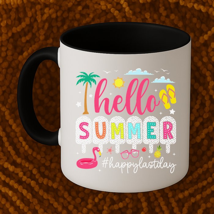 Retro Hello Summer Happy Last Day Of School Teacher Student Mug