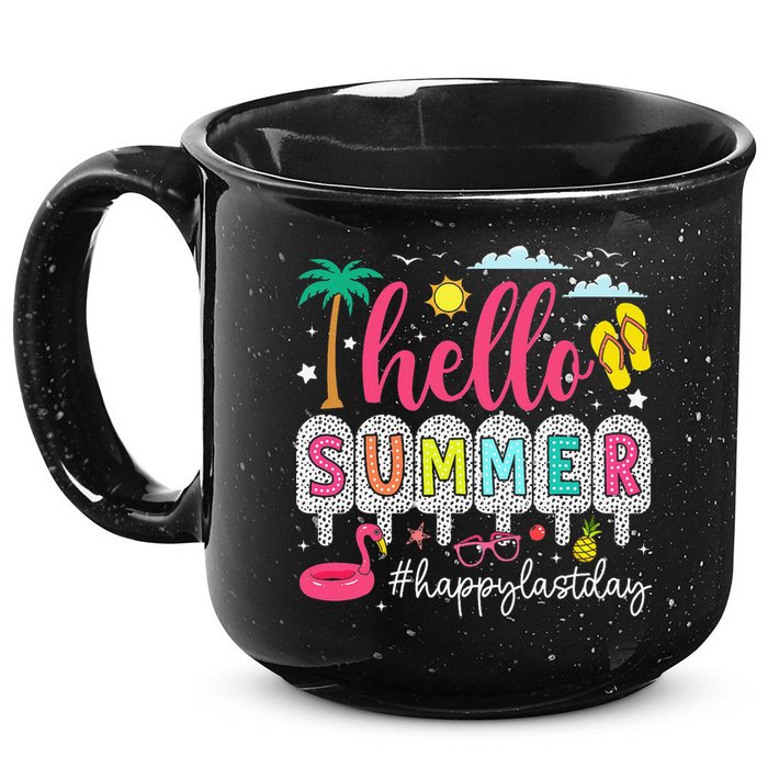 Retro Hello Summer Happy Last Day Of School Teacher Student 15oz Campfire Ceramic Mug