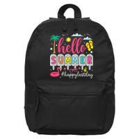 Retro Hello Summer Happy Last Day Of School Teacher Student 16 in Basic Backpack