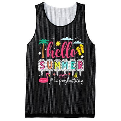 Retro Hello Summer Happy Last Day Of School Teacher Student Mesh Reversible Basketball Jersey Tank