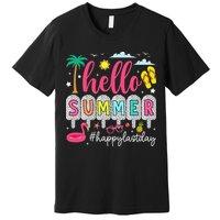 Retro Hello Summer Happy Last Day Of School Teacher Student Premium T-Shirt