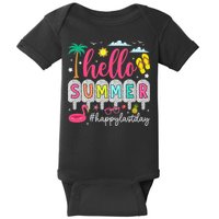 Retro Hello Summer Happy Last Day Of School Teacher Student Baby Bodysuit