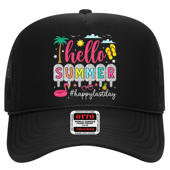 Retro Hello Summer Happy Last Day Of School Teacher Student Hat