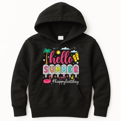 Retro Hello Summer Happy Last Day Of School Teacher Student Kids Hoodie