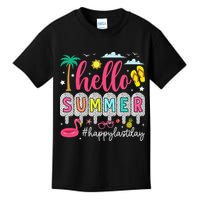 Retro Hello Summer Happy Last Day Of School Teacher Student Kids T-Shirt