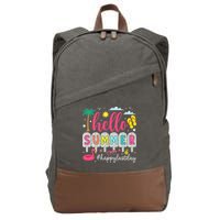 Retro Hello Summer Happy Last Day Of School Teacher Student Cotton Canvas Backpack