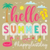 Retro Hello Summer Happy Last Day Of School Teacher Student Cooling Performance Crew T-Shirt