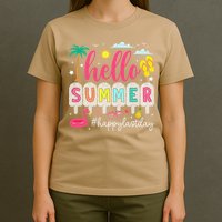 Retro Hello Summer Happy Last Day Of School Teacher Student T-Shirt