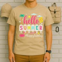 Retro Hello Summer Happy Last Day Of School Teacher Student T-Shirt