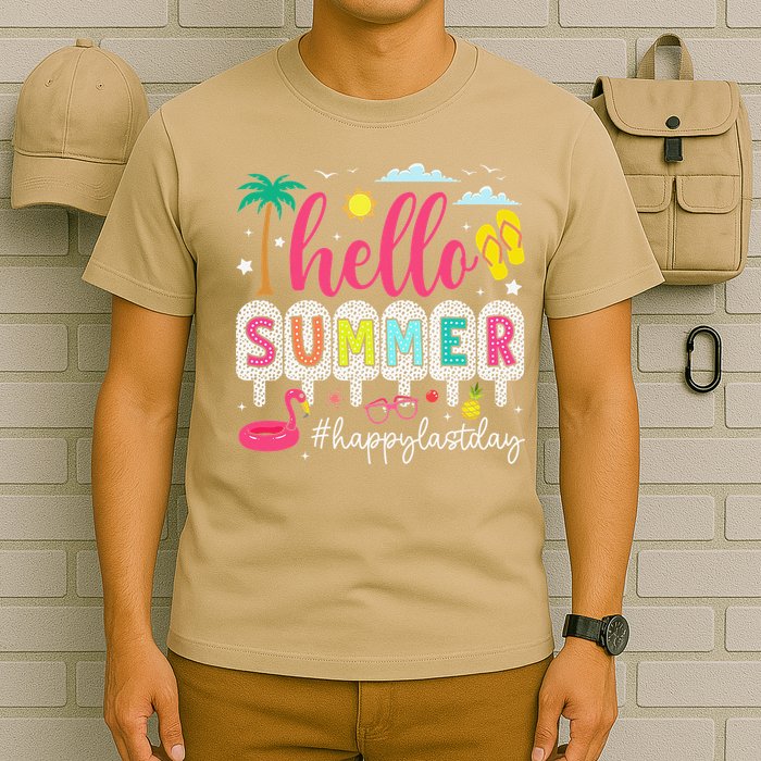 Retro Hello Summer Happy Last Day Of School Teacher Student T-Shirt