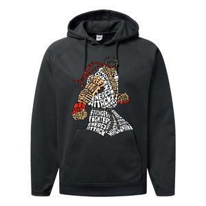 Retro Hadouken Shoryuken Brave Karate Fighter Typogram Performance Fleece Hoodie