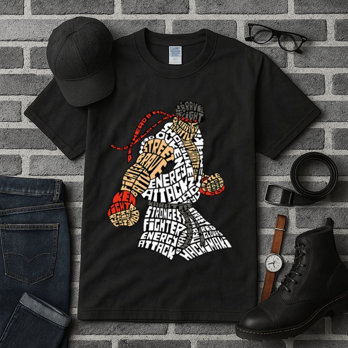 Retro Hadouken Shoryuken Brave Karate Fighter Typogram Tall T-Shirt