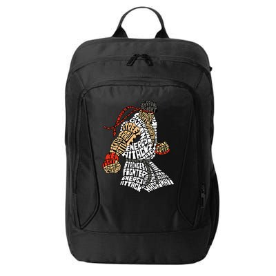 Retro Hadouken Shoryuken Brave Karate Fighter Typogram City Backpack