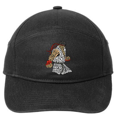 Retro Hadouken Shoryuken Brave Karate Fighter Typogram 7-Panel Snapback Hat