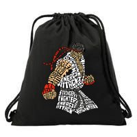 Retro Hadouken Shoryuken Brave Karate Fighter Typogram Drawstring Bag