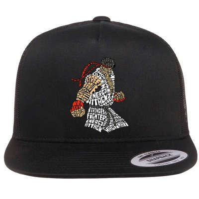 Retro Hadouken Shoryuken Brave Karate Fighter Typogram Flatbill Hat