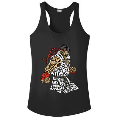 Retro Hadouken Shoryuken Brave Karate Fighter Typogram Ladies PosiCharge Competitor Racerback Tank
