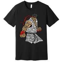 Retro Hadouken Shoryuken Brave Karate Fighter Typogram Premium T-Shirt