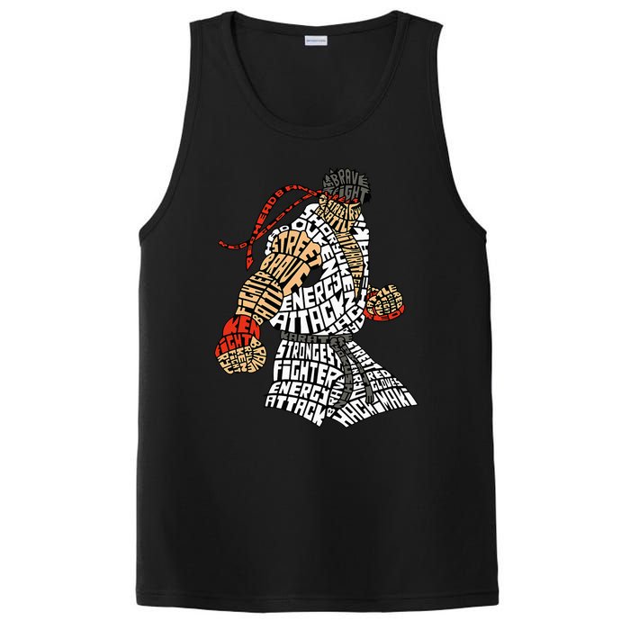 Retro Hadouken Shoryuken Brave Karate Fighter Typogram PosiCharge Competitor Tank