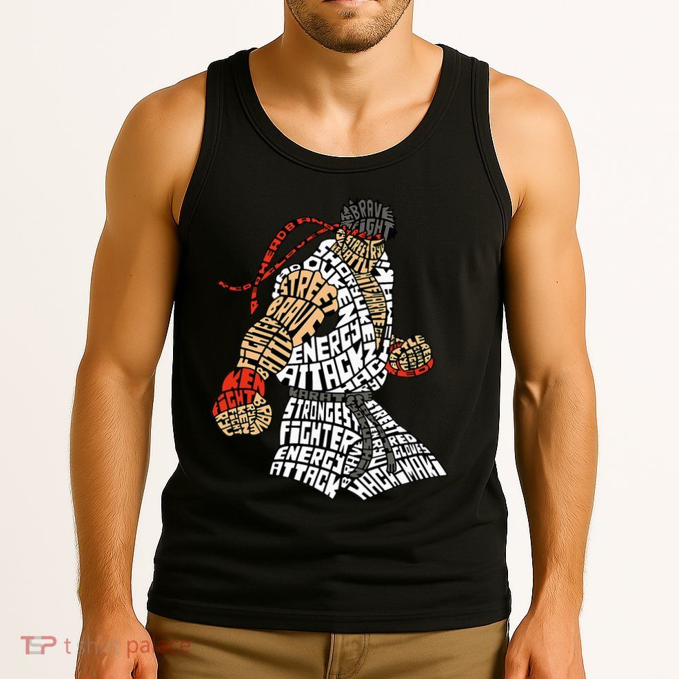 Retro Hadouken Shoryuken Brave Karate Fighter Typogram Tank Top