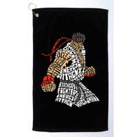 Retro Hadouken Shoryuken Brave Karate Fighter Typogram Golf Towel