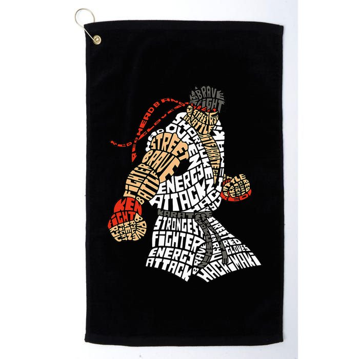 Retro Hadouken Shoryuken Brave Karate Fighter Typogram Golf Towel