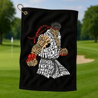 Retro Hadouken Shoryuken Brave Karate Fighter Typogram Golf Towel
