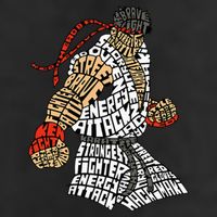 Retro Hadouken Shoryuken Brave Karate Fighter Typogram Golf Towel