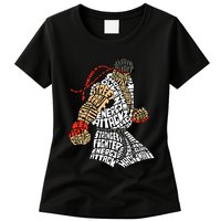 Retro Hadouken Shoryuken Brave Karate Fighter Typogram Womens T-Shirt