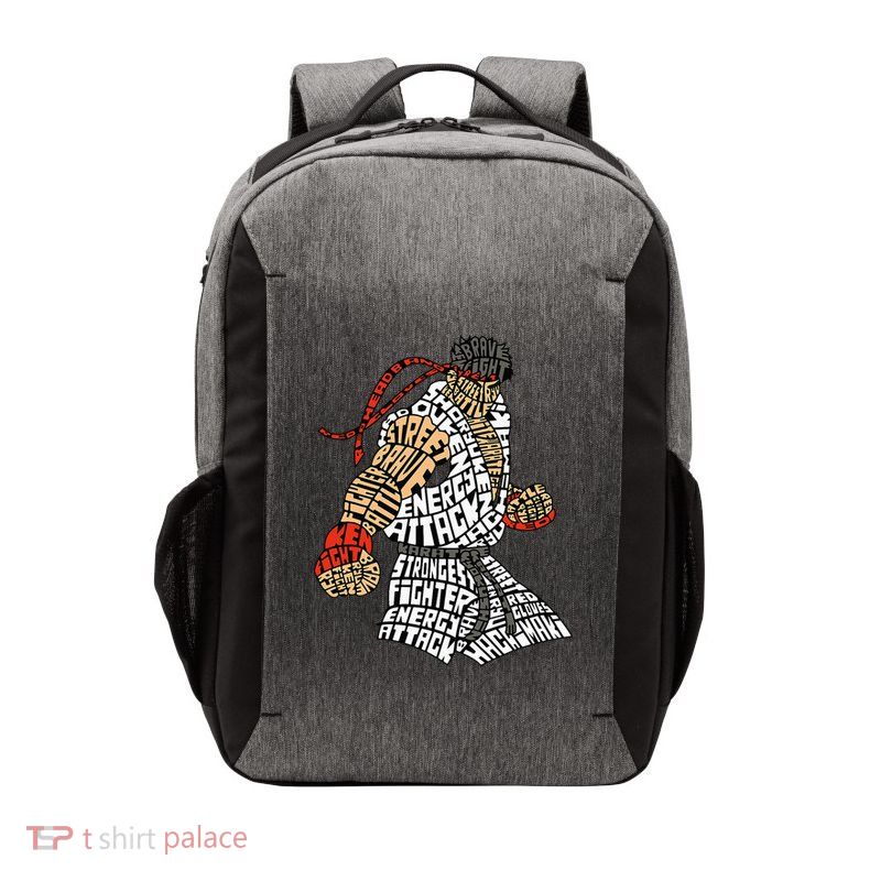 Retro Hadouken Shoryuken Brave Karate Fighter Typogram Vector Backpack