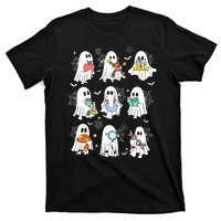 Retro Halloween Science Teacher Ghost Laboratory Teacher Gift T-Shirt