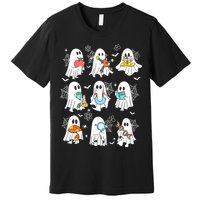 Retro Halloween Science Teacher Ghost Laboratory Teacher Gift Premium T-Shirt