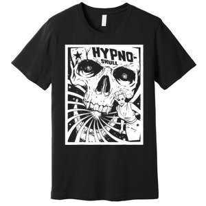 Retro Hypno Skull Horror Movie Poster Style Premium T-Shirt