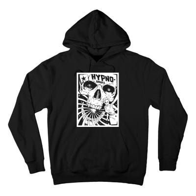 Retro Hypno Skull Horror Movie Poster Style Tall Hoodie