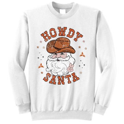 Retro Howdy Santa Cowboy Cowgirl Western Howdy Christmas Sweatshirt