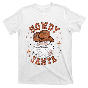 Retro Howdy Santa Cowboy Cowgirl Western Howdy Christmas T-Shirt