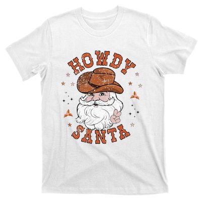 Retro Howdy Santa Cowboy Cowgirl Western Howdy Christmas T-Shirt