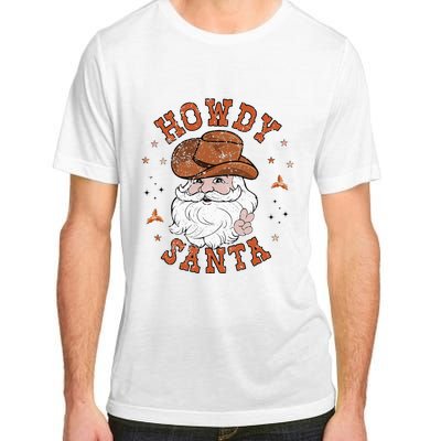 Retro Howdy Santa Cowboy Cowgirl Western Howdy Christmas Adult ChromaSoft Performance T-Shirt