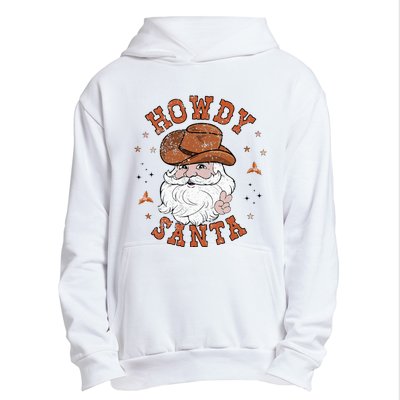 Retro Howdy Santa Cowboy Cowgirl Western Howdy Christmas Urban Pullover Hoodie