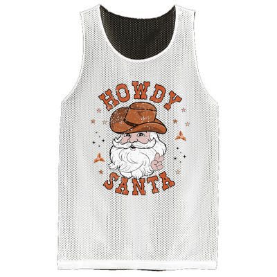 Retro Howdy Santa Cowboy Cowgirl Western Howdy Christmas Mesh Reversible Basketball Jersey Tank