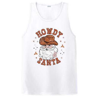 Retro Howdy Santa Cowboy Cowgirl Western Howdy Christmas PosiCharge Competitor Tank