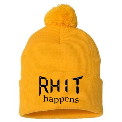 RHIT Happens Sleep Edition (Rose Hulman) Pom Pom 12in Knit Beanie