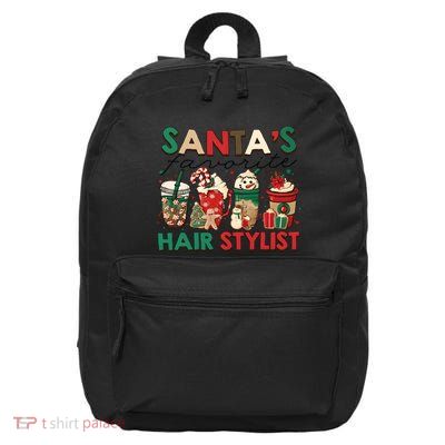 Retro Hair Stylist Christmas SantaS Favorite Barber 16 in Basic Backpack