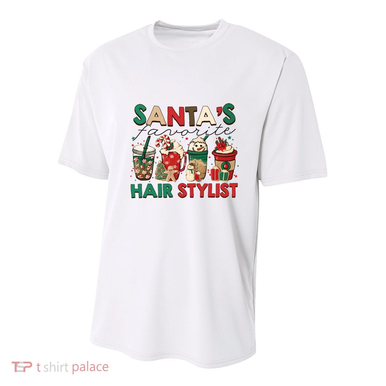 Retro Hair Stylist Christmas SantaS Favorite Barber Youth Performance Sprint T-Shirt