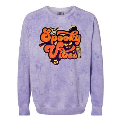 Retro Halloween Spooky Vibes Colorblast Crewneck Sweatshirt