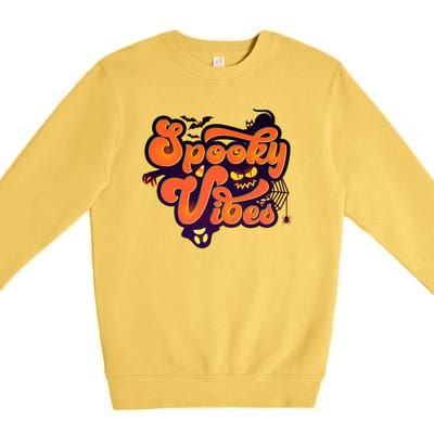 Retro Halloween Spooky Vibes Premium Crewneck Sweatshirt