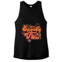 Retro Halloween Spooky Vibes Ladies PosiCharge Tri-Blend Wicking Tank