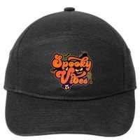 Retro Halloween Spooky Vibes 7-Panel Snapback Hat